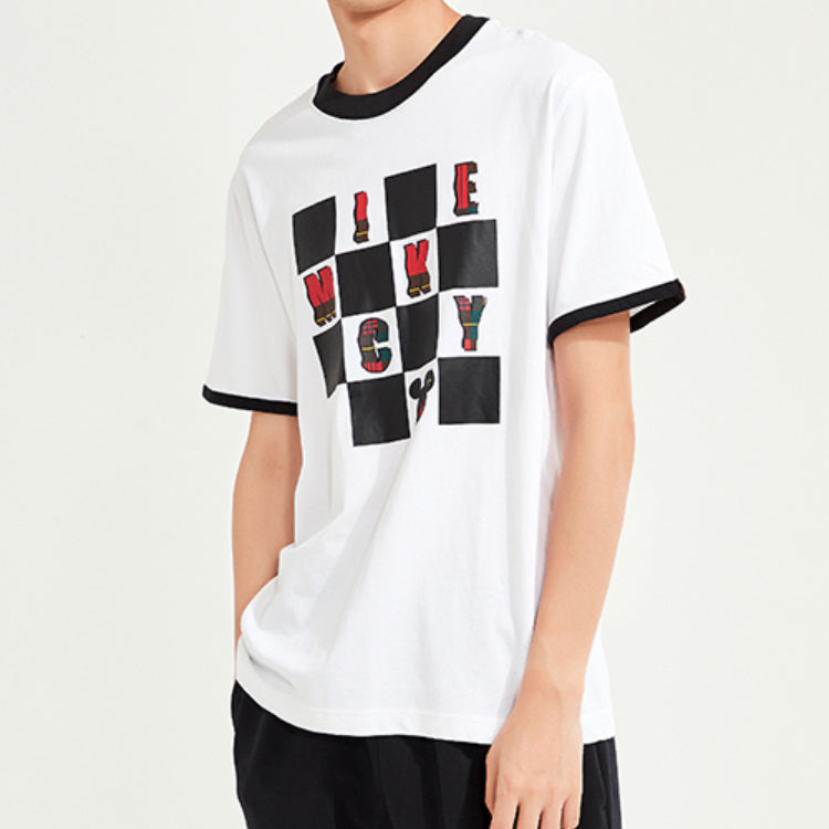 Li-Ning x Disney Crossover Mickey Printing Short Sleeve Couple Style White AHSP223-1