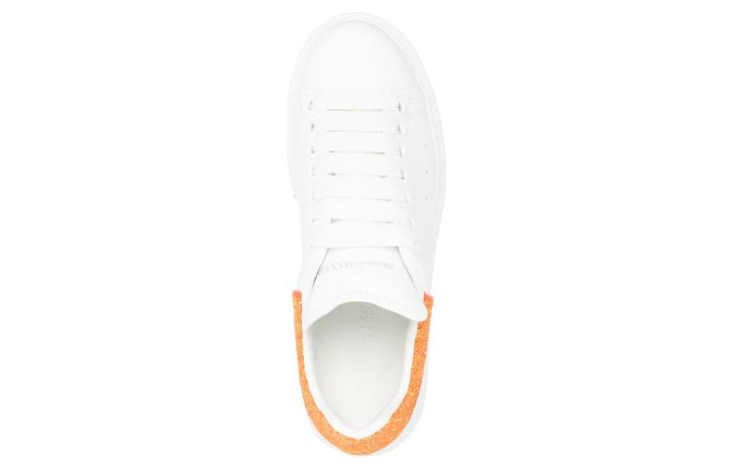 (WMNS) Alexander McQueen Oversized Sneaker 'White Orange Glitter' 718239WIDJD8825