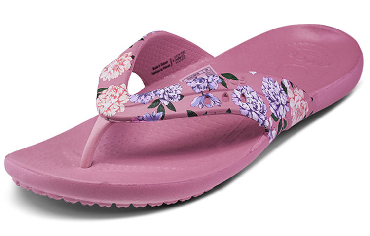 (WMNS) Crocs Kadee Printing Flip-Flops Pink 206190-9A5