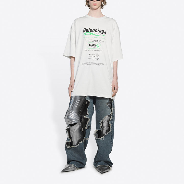 Balenciaga FW21 Dry Cleaning Boxy Logo Tee 651795TKVF89085