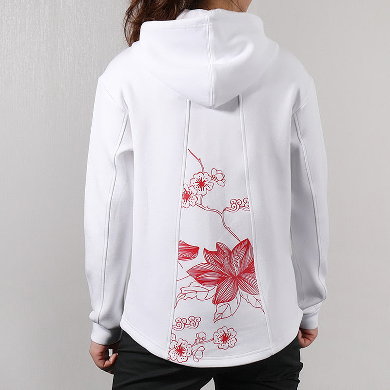 (WMNS) adidas neo Printing Hooded Jacket White DZ7597