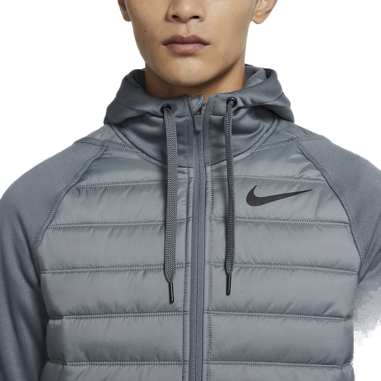 Nike Therma Dri-FIT Cardigan Fleece Lined Stay Warm Sports Training Hooded Jacket Gray BV6299-084