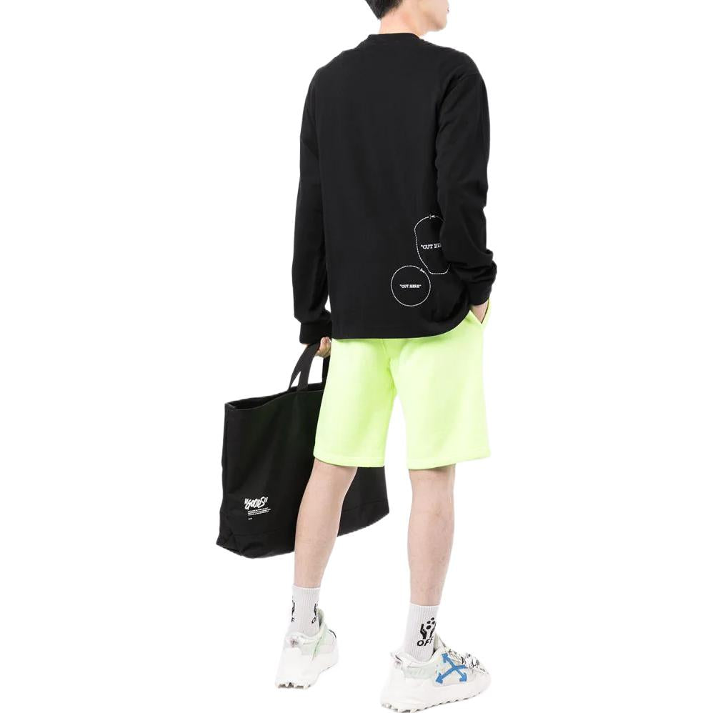 Men's Off-White FW22 Logo Round Neck Long Sleeves Version Black OMAB064F21JER0061001BLACK