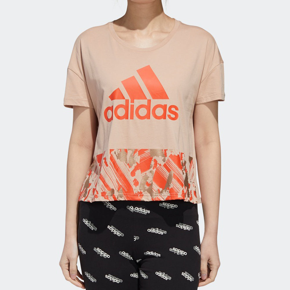 (WMNS) adidas Training Sports Short Sleeve Pink Red GG3417