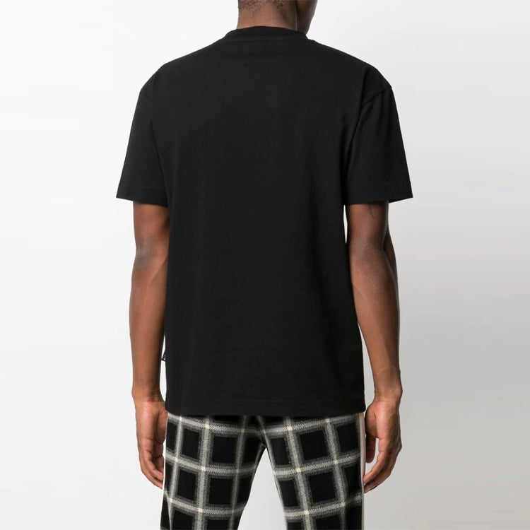 Men's PALM ANGELS SS21 Bear Cartoon Printing Round Neck Short Sleeve Black PMAA001S21JER0191001