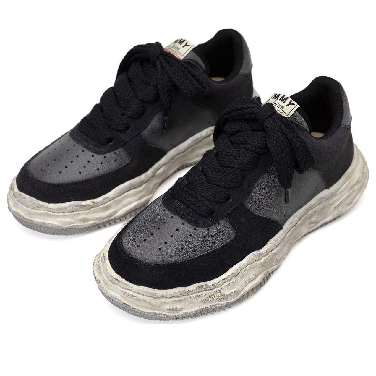Maison MIHARA YASUHIRO Wayne OG Sole Distressed Leather Low 'Black' A10FW710-BLACK