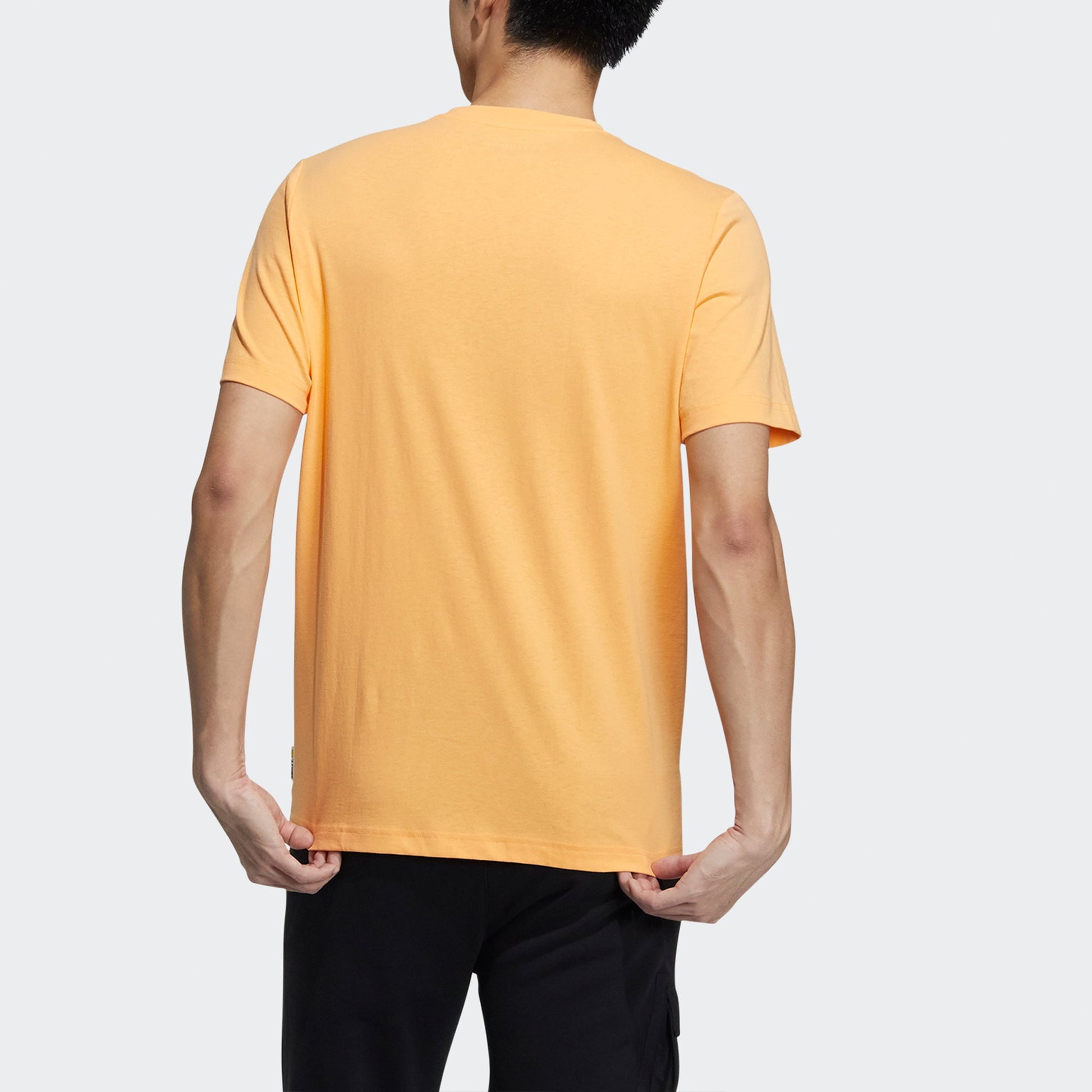 adidas neo M Smly Tee 1 Smiling Face Printing Sports Round Neck Short Sleeve Orange Yellow GP5780