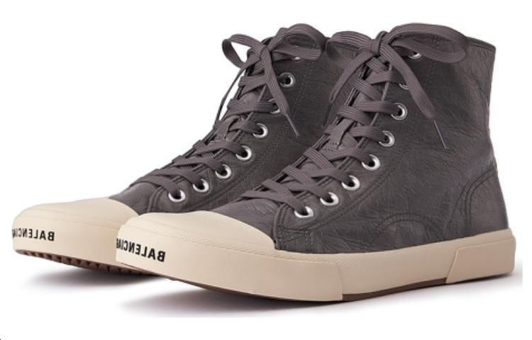 Balenciaga Paris High Top Sneakers 'Brown Leather and White Rubber' 688752W3RCA1890