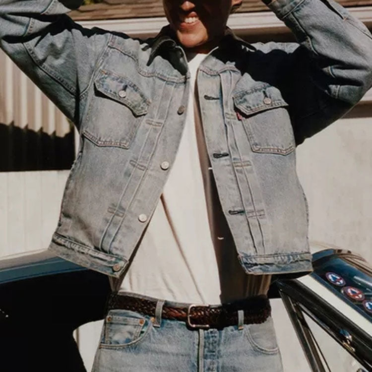 Stussy x Levi's Embossed Praglad Trucker Jacket 'Blue' STLV230221-001