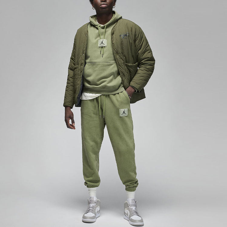 Air Jordan Statement Fleece Washed Pullover Hoodie 'Light Olive' FB7290-340