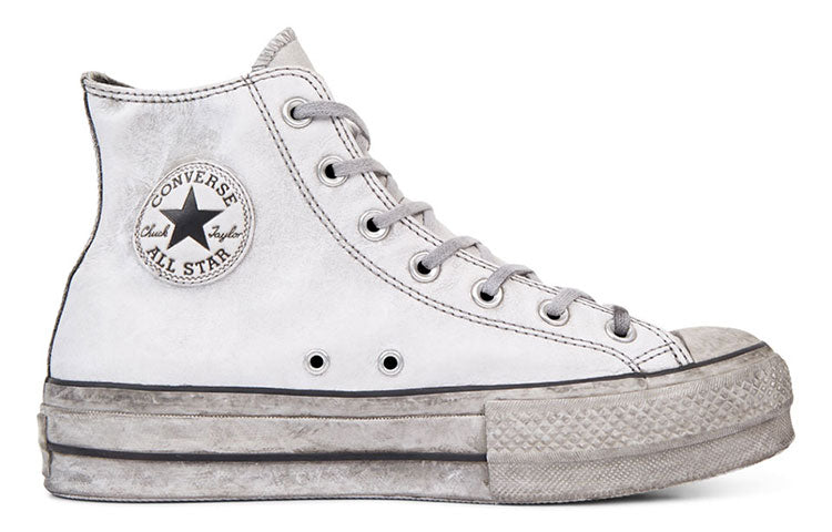 (WMNS) Converse Chuck Taylor All Star Leather Smoke Platform High Top Retro White 562909C