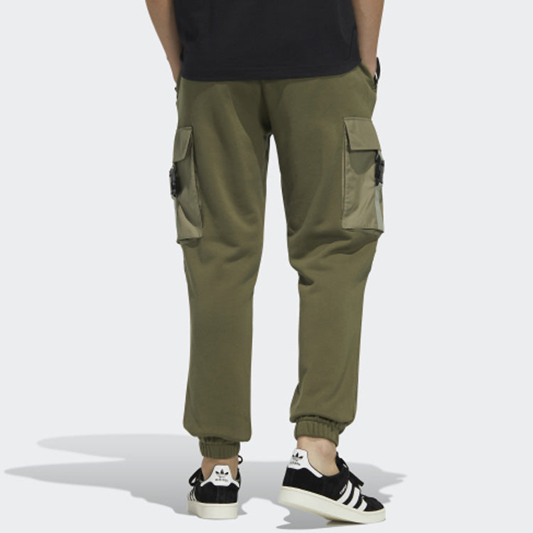 Men's adidas originals Adv Sweatpant 1 Cargo Big Pocket Bundle Feet Sports Pants/Trousers/Joggers Green HC0369