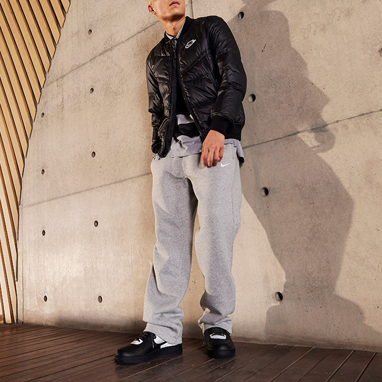 Nike AS Nike Club OH Pant-Swoosh-NF Breathable knitting Plus Fleece Trousers Grey Gray 916274-063