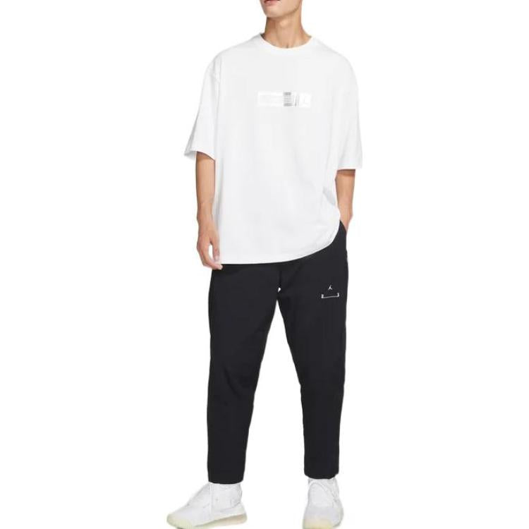 Air Jordan Solid Color Round Neck Pullover Brand Multi-Color Alphabet Short Sleeve T-Shirt Men's White DX4251-100