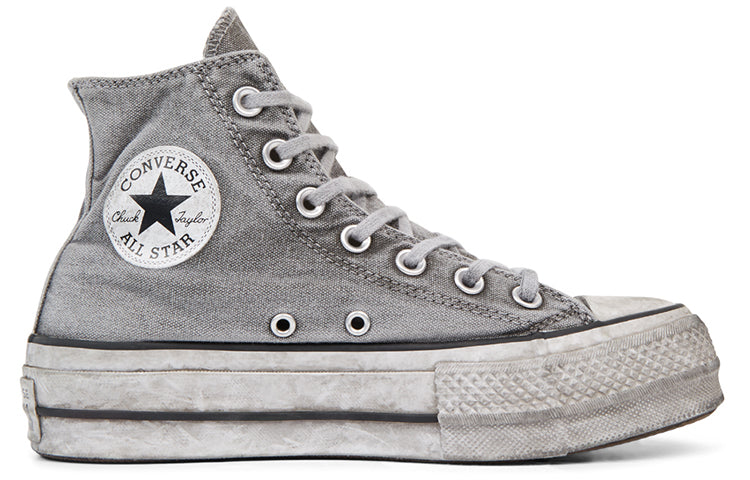 (WMNS) Converse Chuck Taylor All Star Vintage Star Studs Platform High Top Thick Sole Dirty Shoes Grey White 565757C