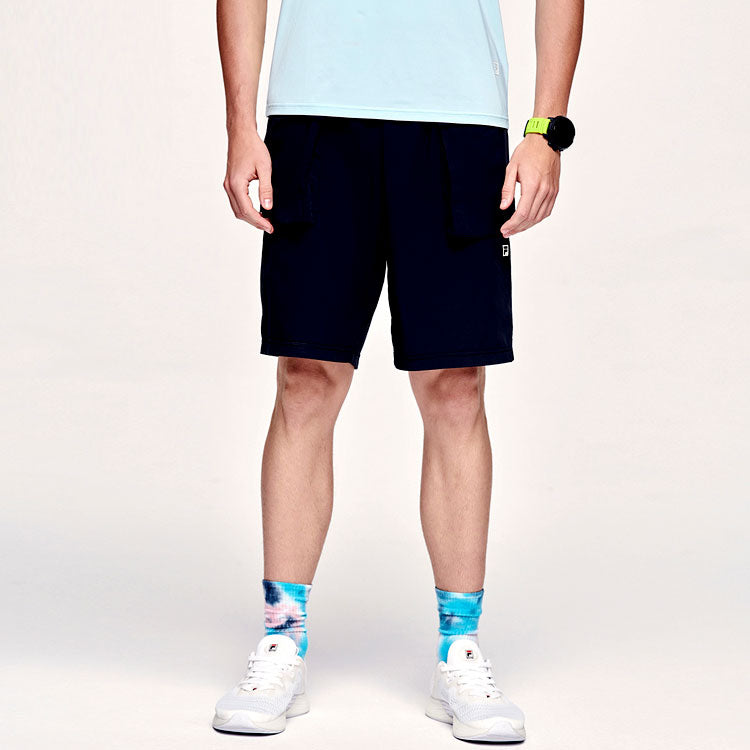 FILA Athletics Solid Color Casual Sports Woven Shorts Black A11M121369F-BK