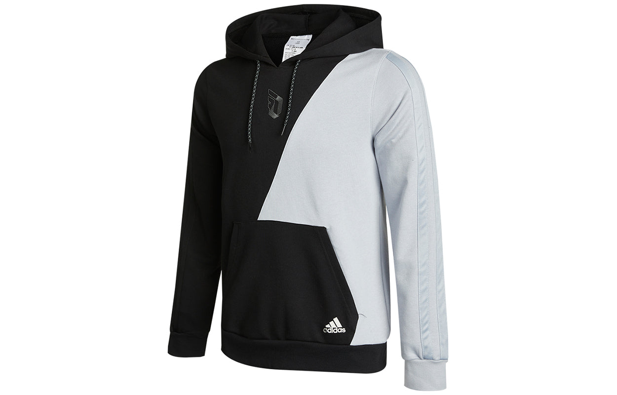 adidas Dame Vis Hood Casual Sports Colorblock Hooded Pullover Black Gray GT0216