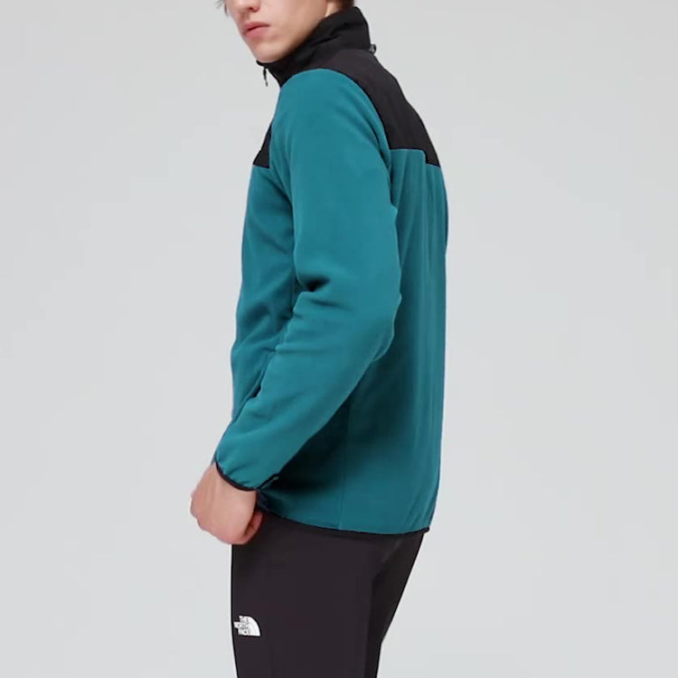 Men's THE NORTH FACE Outdoor Stay Warm Fleece Knit Colorblock Jacket Blue 49AE-Q31