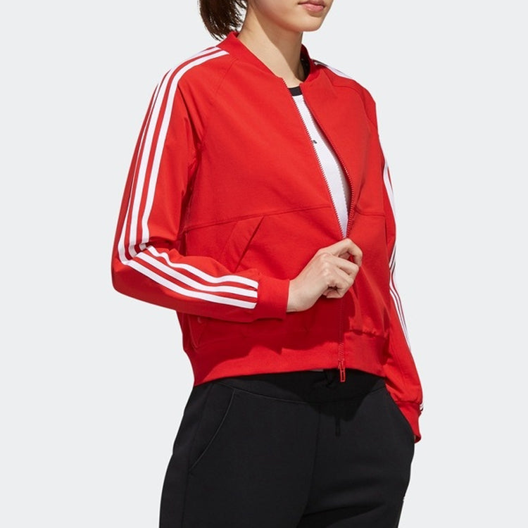 (WMNS) adidas WV BOMBER 3S Sports Jacket Red FK3510