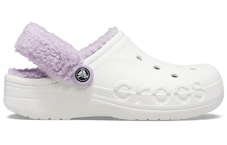 Crocs Classic Baya Lined Fuzz-Strap Clog 'White Lila' 206633-577