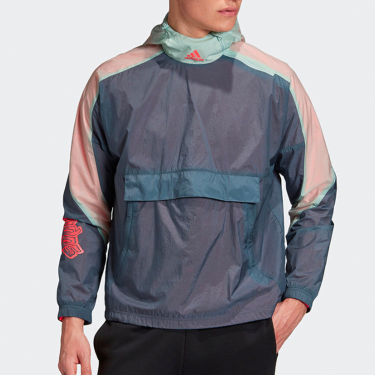 adidas Windbreaker M Sports Stylish Hooded Jacket Blue GP9748