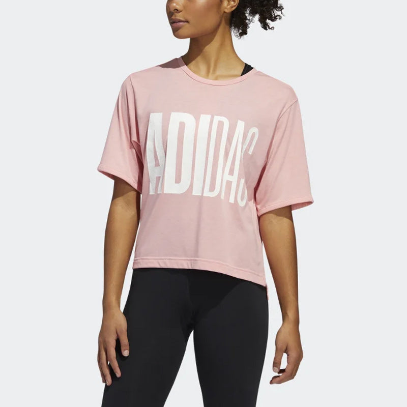 (WMNS) adidas T-Shirt Asia Sizing 'Pink White' FM1655