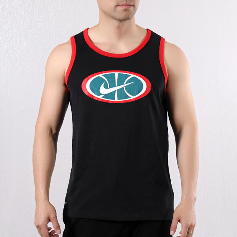 Nike Logo Printing Contrasting Colors Sports Basketball Vest Black BQ3676-010