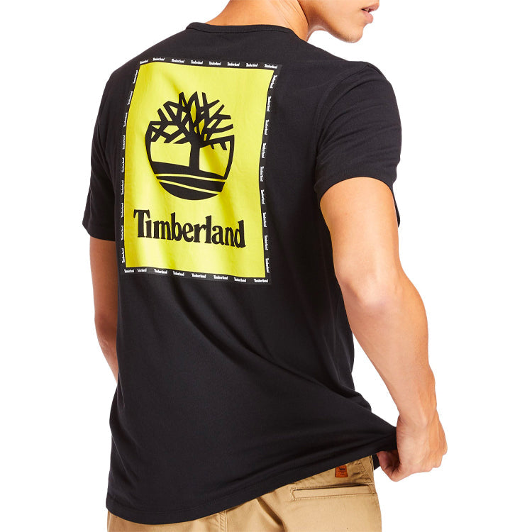 Men's Timberland SS20 Logo Printing Short Sleeve Black A22RP001