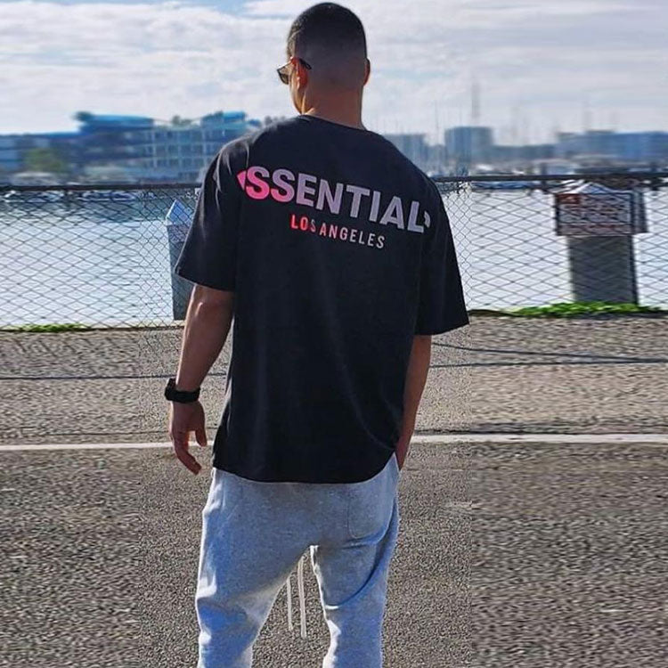 Fear of God Essentials LA Short Sleeve T-Shirt 'Black White' FOG-SS20-004