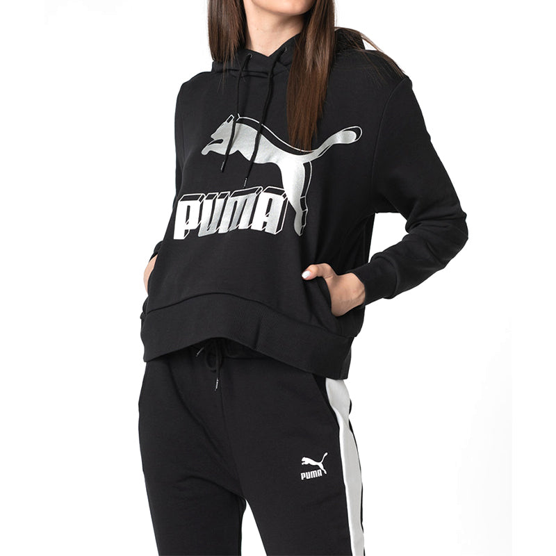 (WMNS) PUMA Casual Sports Black Hoodie 595915-71
