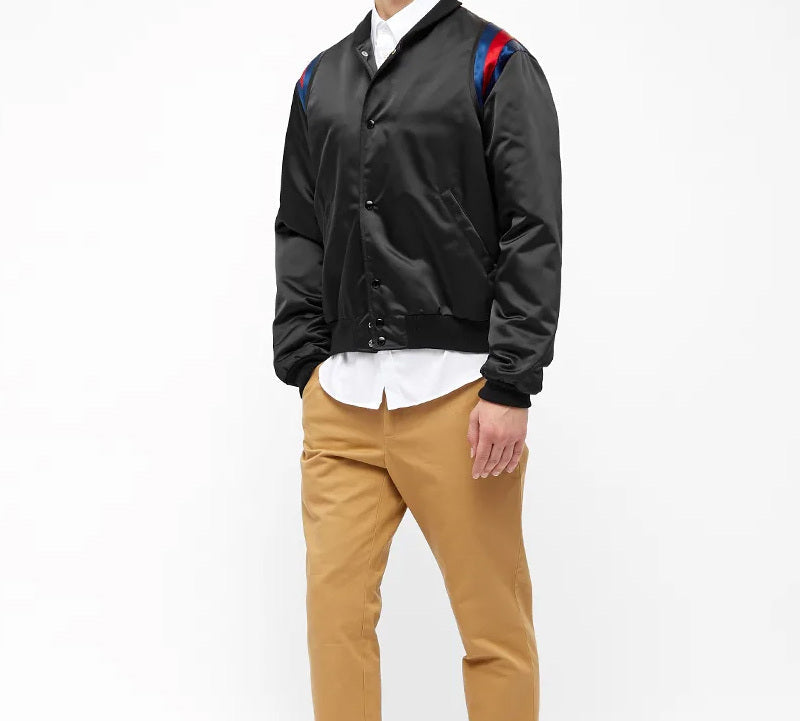 Gucci Band College Back Logo Jacket For Men Black 598706-ZAC84-1071