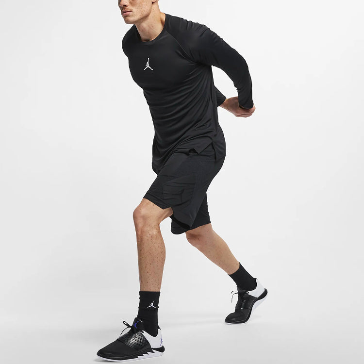 Air Jordan Round Neck Knit Athleisure Casual Sports Logo Long Sleeves Gym Clothes Black 926431-010