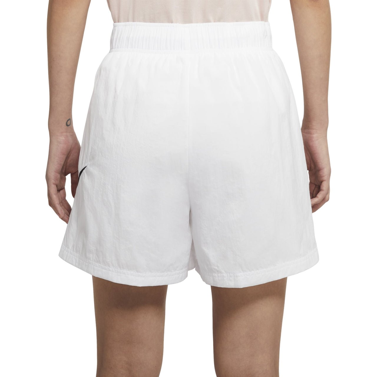 (WMNS) Nike Sportswear Essential High-Rise Woven Shorts 'White Black' DM6740-100
