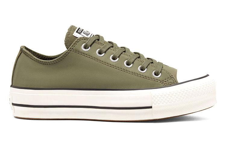 (WMNS) Converse Nubuck Chuck Taylor All Star Platform Thick Sole Green White Sneakers 'Green White' 566569C