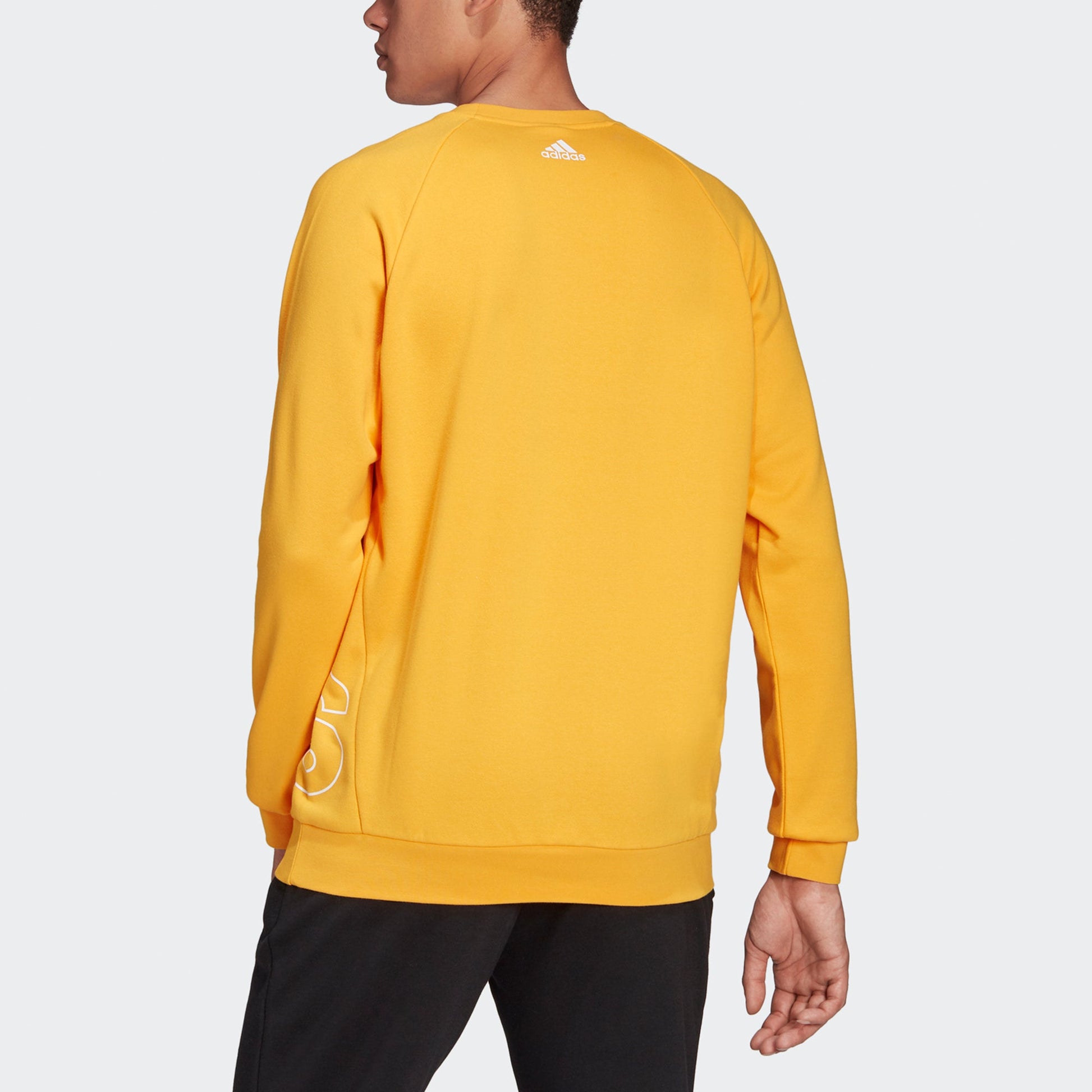 Men's adidas Big Lo Swt Ft Logo Printing Casual Sports Round Neck Yellow HB5088