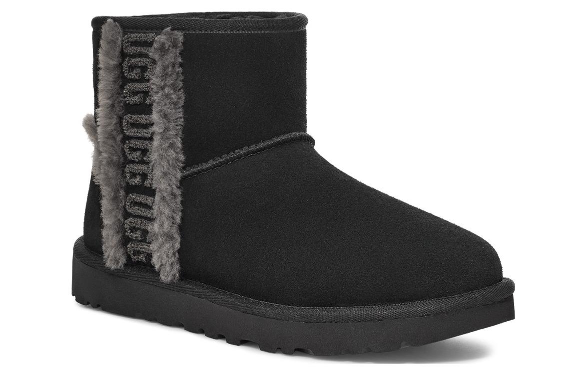 (WMNS) UGG Classic Mini Shearling Logo 'Black' 1153473-BLK