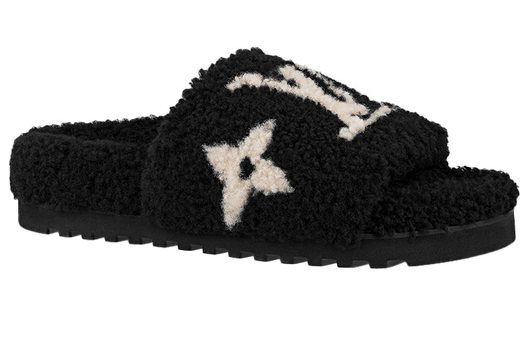 (WMNS) LOUIS VUITTON Paseo Comfort Mules 'Black with White Logo' 1A8ZIL