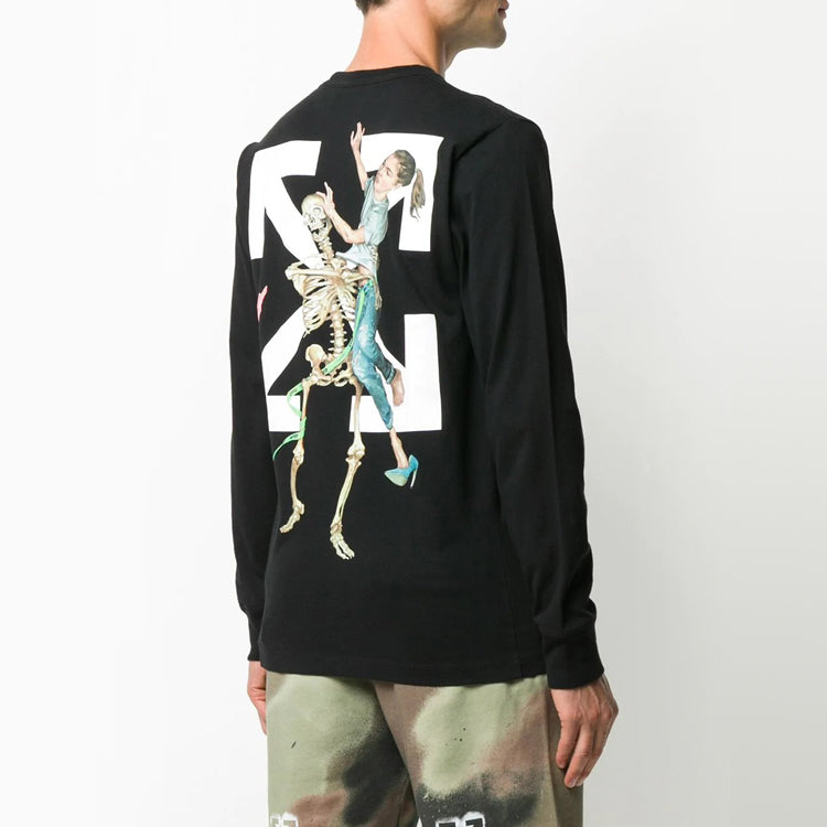 Off-White Skeleton Printing Long Sleeves Black OMAB001F20FAB0011010