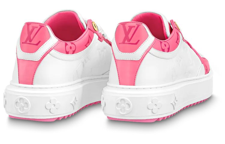 (WMNS) LOUIS VUITTON Time Out Sneakers 'White and Pink Monogram' 1AB33E