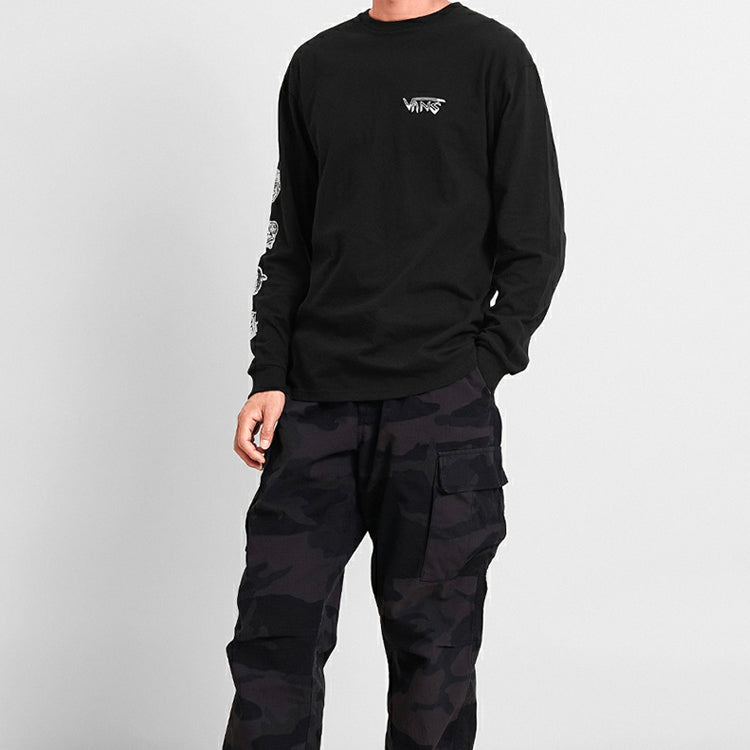 Vans Rowan Pro Logo Printing Long Sleeves Couple Style Black VN0A4MQCBLK