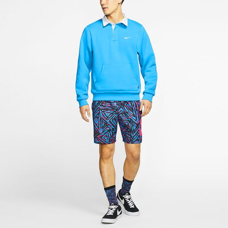 Men's Nike SB Skateboard Casual Sports Lapel Fleece Lined Blue CN5675-446