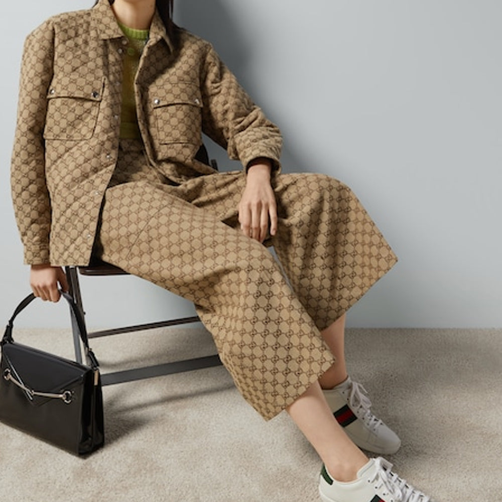 (WMNS) Gucci GG Canvas Trousers 'Camel Ebony' 774893-ZAF4S-2580