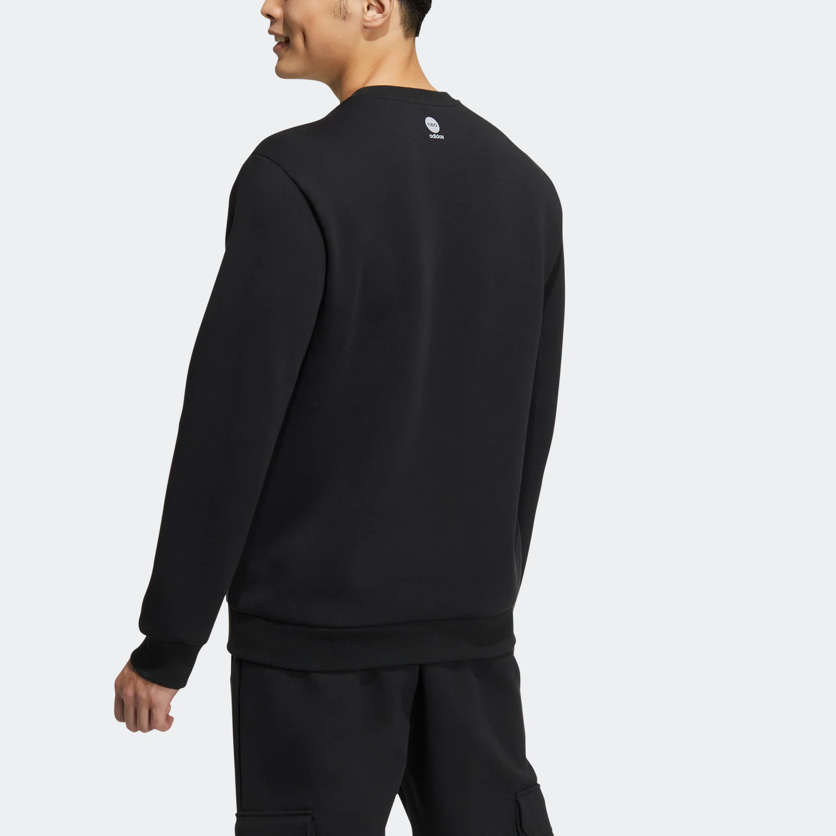 Men's adidas neo Classic Chest Sports Long Sleeves Black HM2019