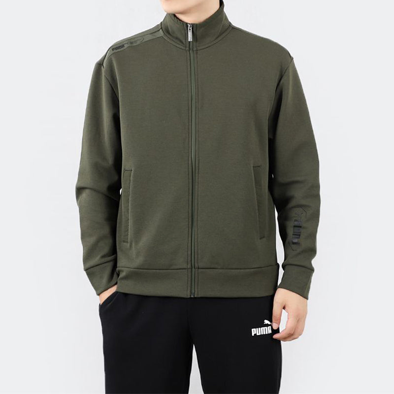 PUMA Athleisure Casual Sports Stand Collar Knit Jacket Dark Green 585258-70