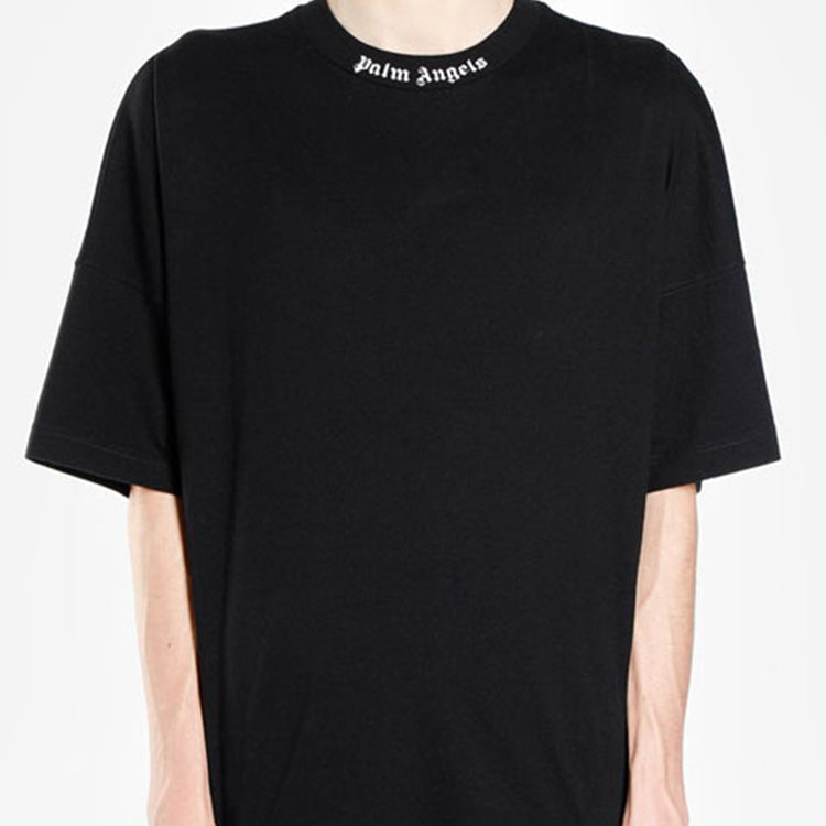 Men's PALM ANGELS Back Logo Short Sleeve Black PMAA002R204130351001