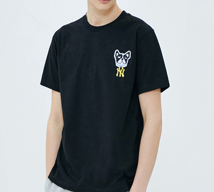 MLB New York Yankees Basic Embroidered Puppy Short Sleeve Unisex Black 31TSC1031-50L