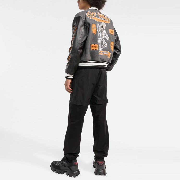 Off-White FW21 Solid Color Cargo Casual Long Pants Ordinary Version Black OMCF028F21FAB0011010