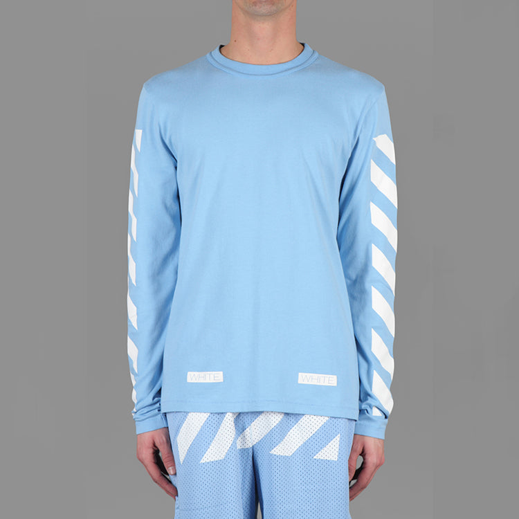 Off-White C/O 13 Alphabet Stripe Long Sleeves Unisex Blue o 13T AU2001-03-03