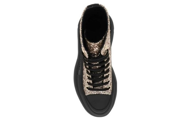 (WMNS) Alexander McQueen Tread Slick Boots 'Silver Gold Black' 697080W4VJ22265