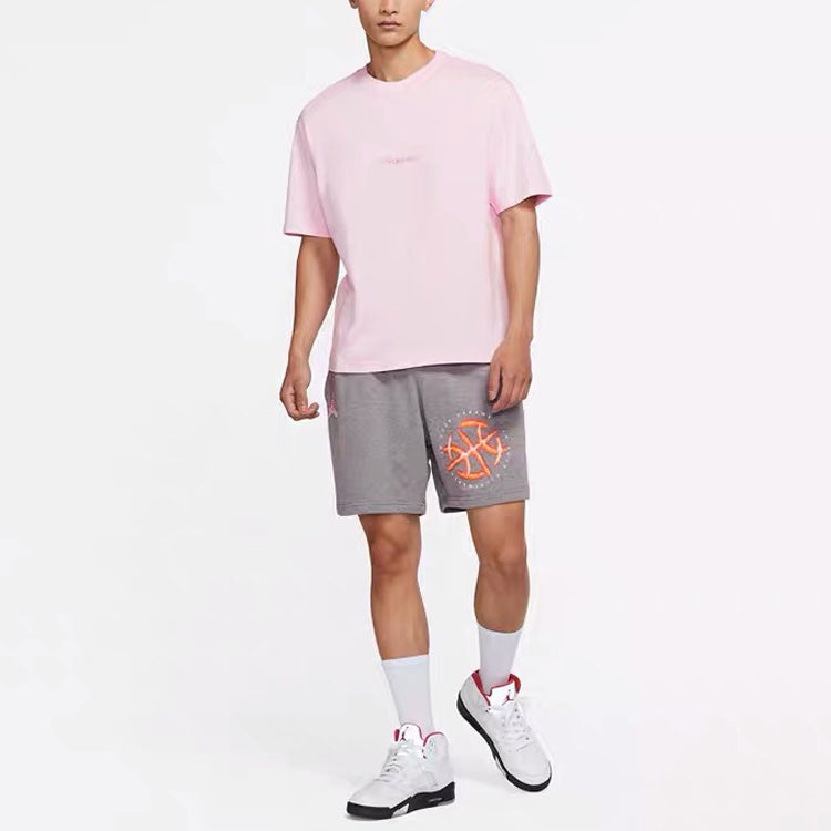 Men's Air Jordan Casual Sports Breathable Short Sleeve Pink T-Shirt DR9621-603